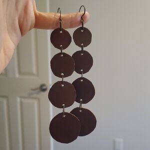 Boho Leather Dangle Earrings